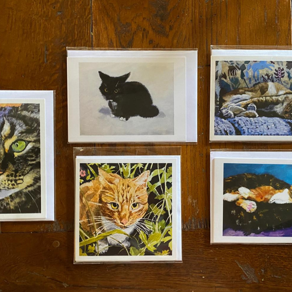 'In the Company of Cats' - Set of 5 Cat Greeting Cards
